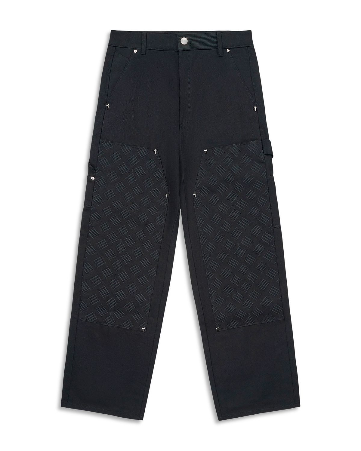 RtA Santiago Cotton Black Metal Grill Carpenter Pants