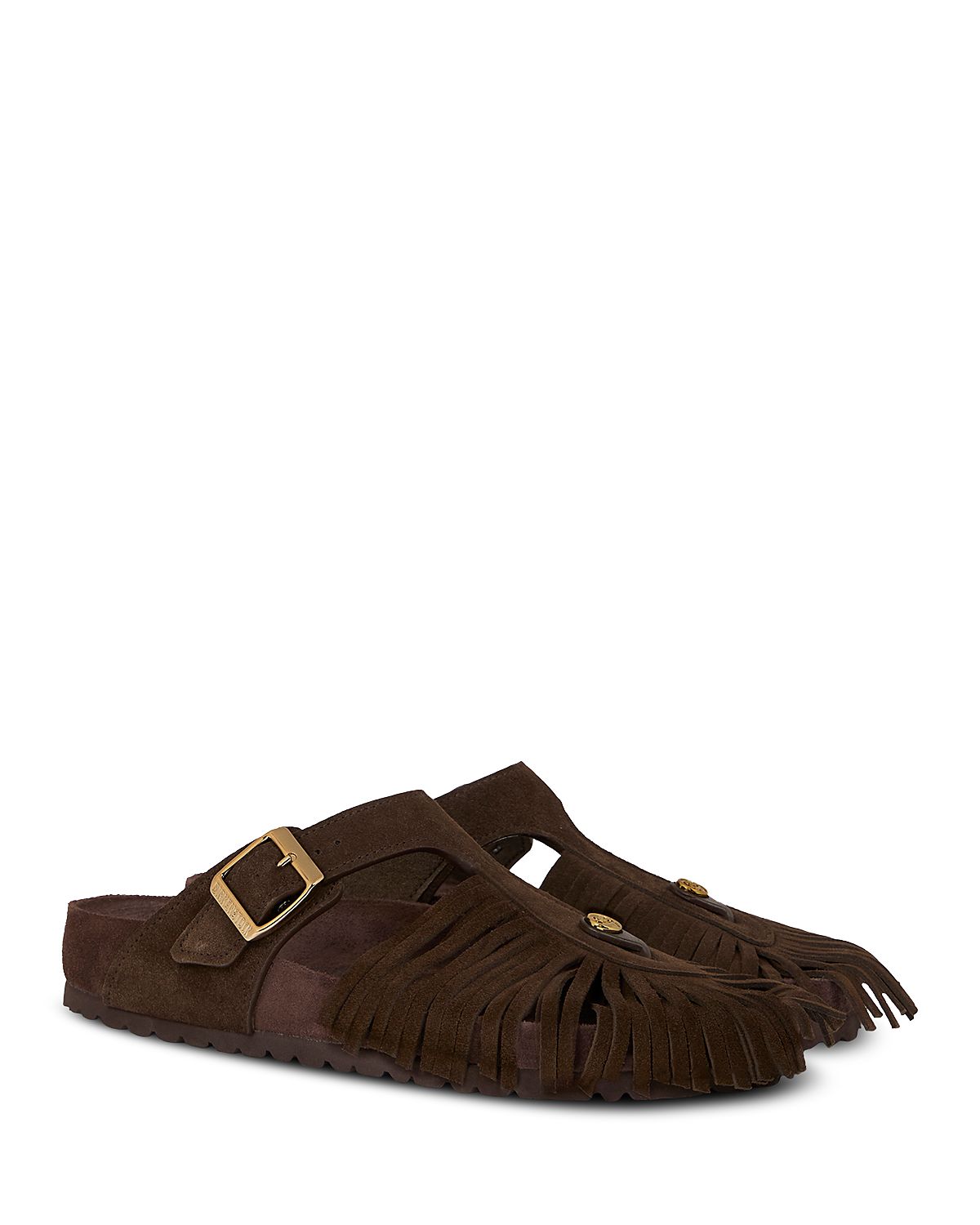 Birkenstock x Etro Women's Gizeh Long Fringe Suede Flats