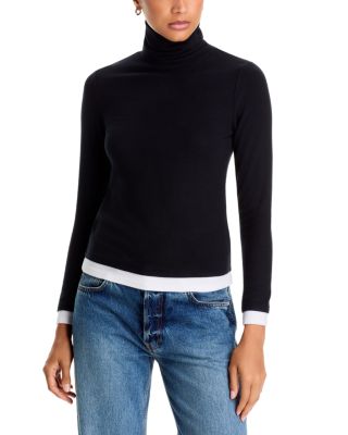 Contrast Trim Knit Turtleneck - Exclusive
