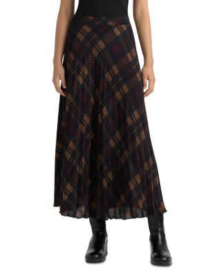 Plaid Pull On Pleated Skirt