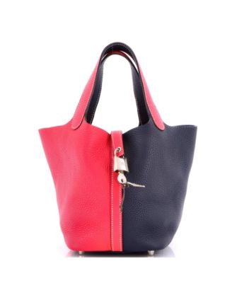 Picotin Lock Mini Leather Top Handle Bag