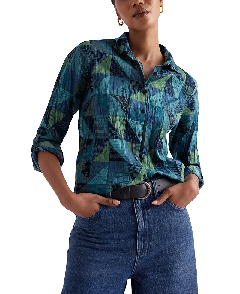 Seasalt Cornwall Larissa Crinkled Cotton 3/4 Sleeve Shirt