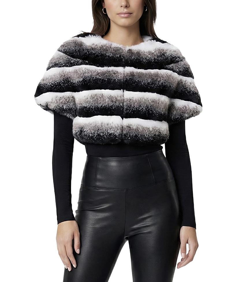 Lyla Grant Faux Fur Chinchilla Stole In Multi