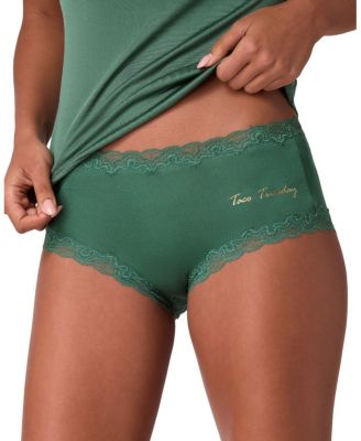  Women's Soft Silk Days of The Week Lace Trim Briefs