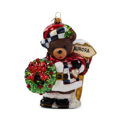 Aurora Teddy Bear Glass Ornament