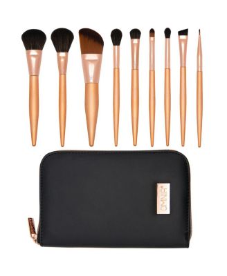  Rose Gold Makeup Travel Brush Set - 9 Pcs