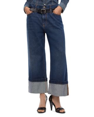 Cyntia Cuffed Jeans in Dark Wash