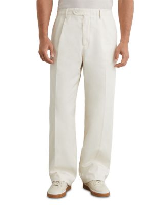 Reiss Look Cotton Pleated Pants