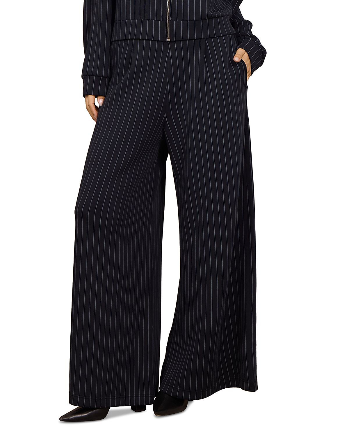Vintage Havana Striped Pleated Front Wide Leg Pants