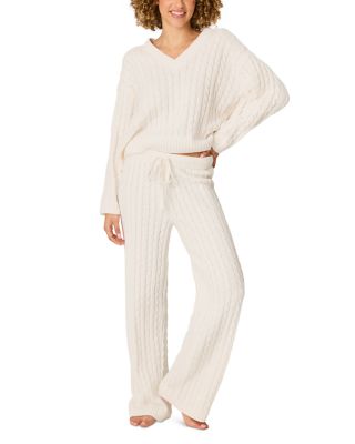 Cozy Chenille Cable Knit Pajama Set