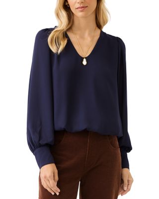 V Neck Puff Sleeve Top