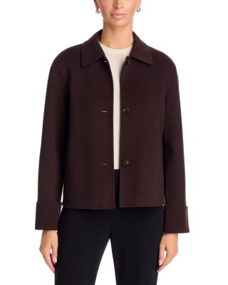 Double Face Wool Blend Boxy Cuff Jacket
