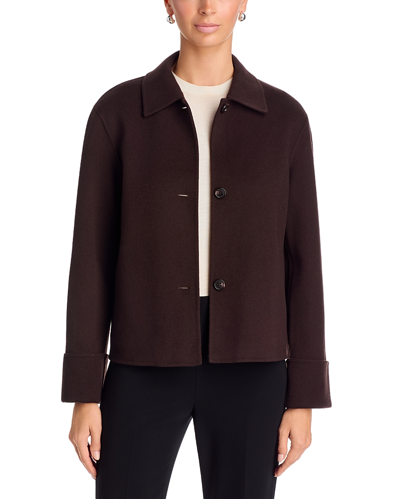 Theory Double Face Wool Blend Boxy Cuff Jacket