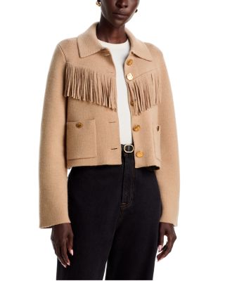 Olympia Merino Wool Fringe Trim Jacket