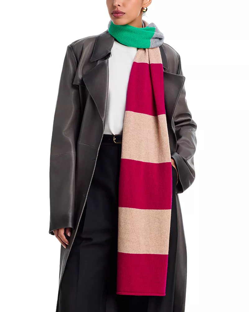 Echo Art Blocks Striped Wool & Cashmere Scarf