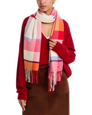 Cubists Plaid Fringe Scarf