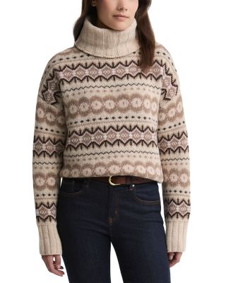 Helen Wool Blend Fair Isle Roll Neck Sweater