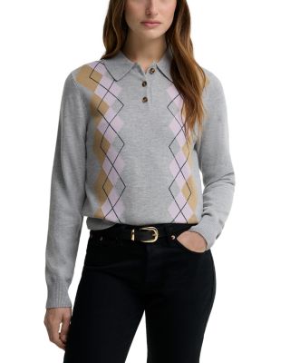 Fawne Wool Argyle Knit Sweater