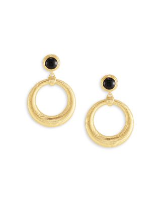 Safari Black Onyx Open Drop Earrings
