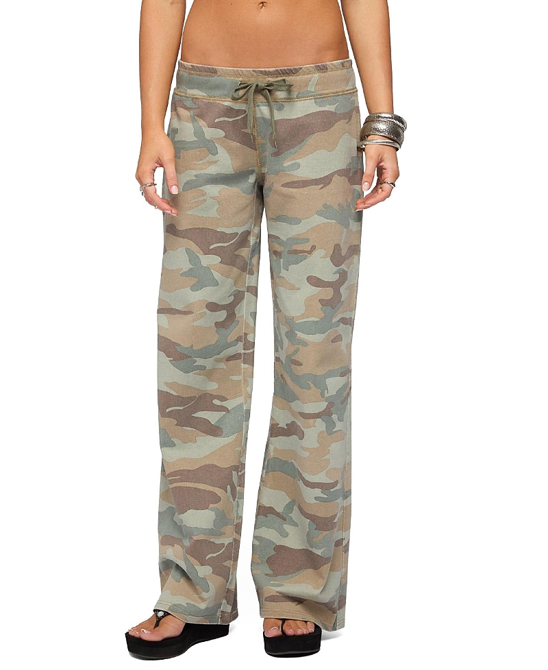 Edikted Kenan Straight Leg Camo Sweatpants