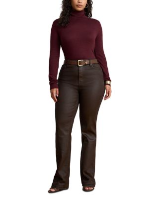 Coated High Rise Bootcut Jeans