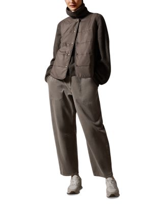 Lightweight Boiled Wool Stand Collar Jacket and Cotton Stretch Corduroy Ankle Arch Pants