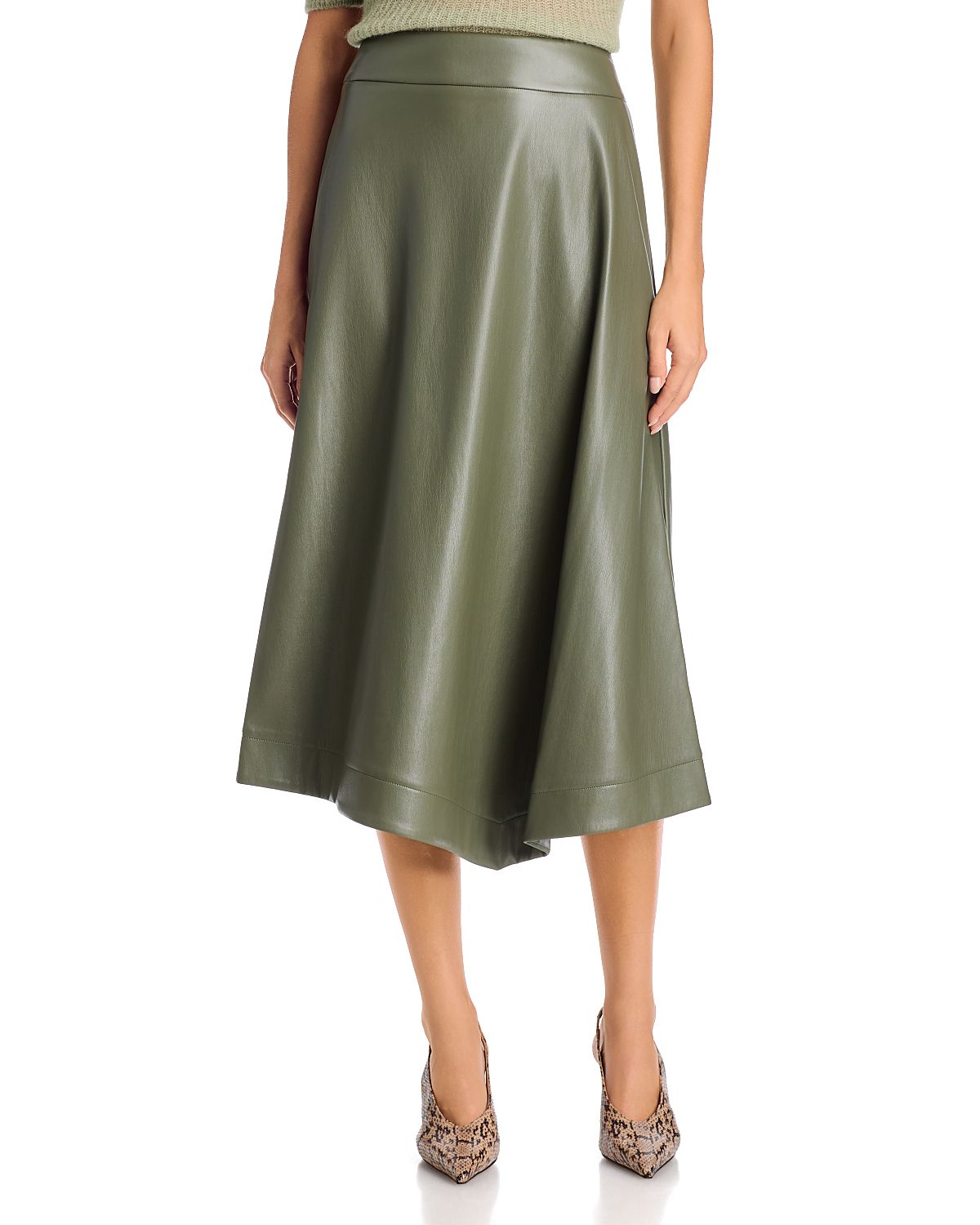 Hugo Boss Ventara1 Faux Leather Midi Skirt