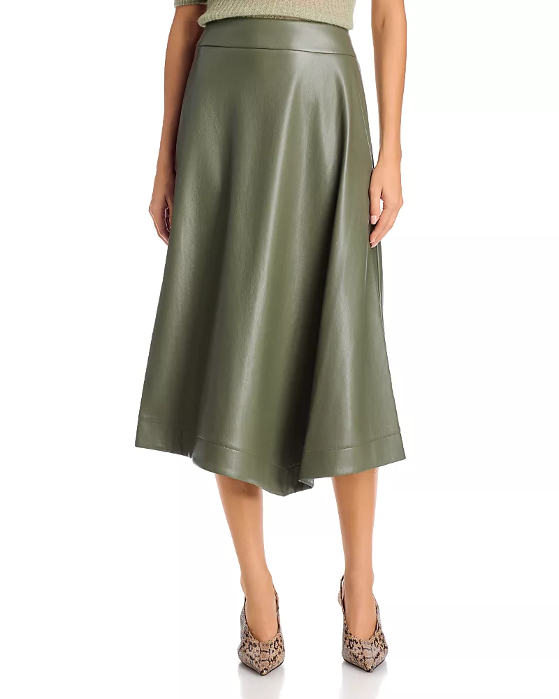 Hugo Boss Ventara1 Faux Leather Midi Skirt