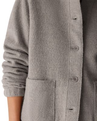Lightweight Boiled Wool Stand Collar Jacket - thumbnail 4