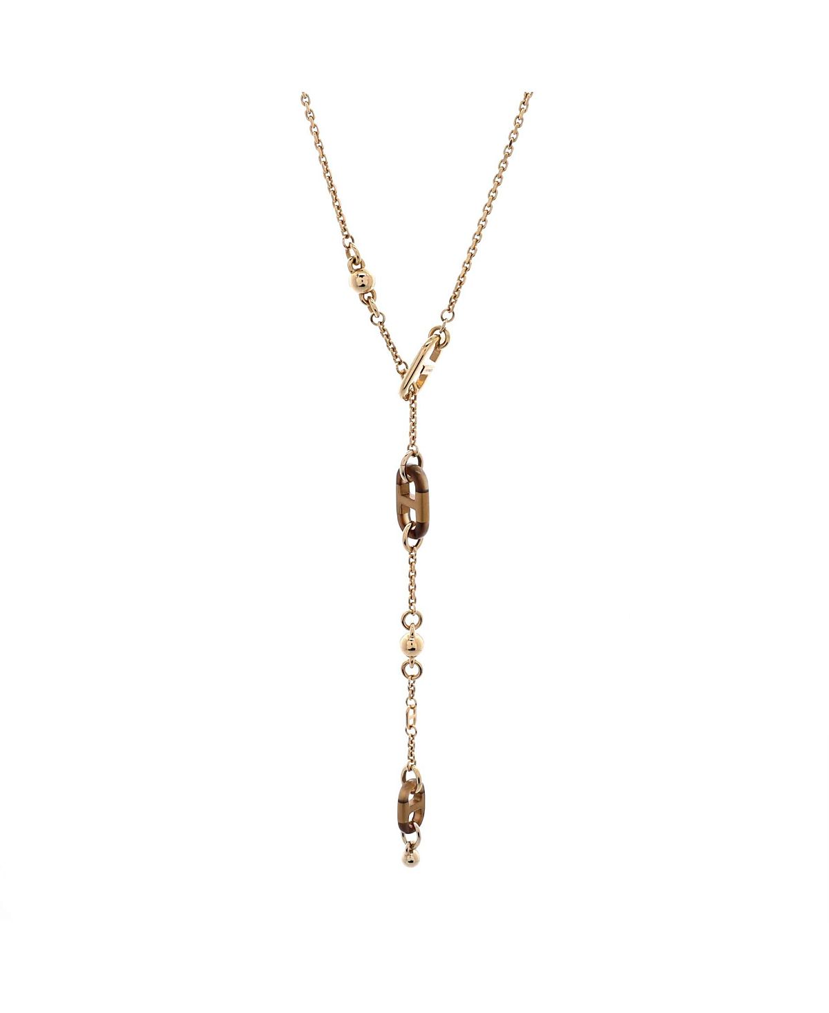 Pre-Owned HERMES Small Sur Mer Necklace Lacquered Metal with Buffalo Horn