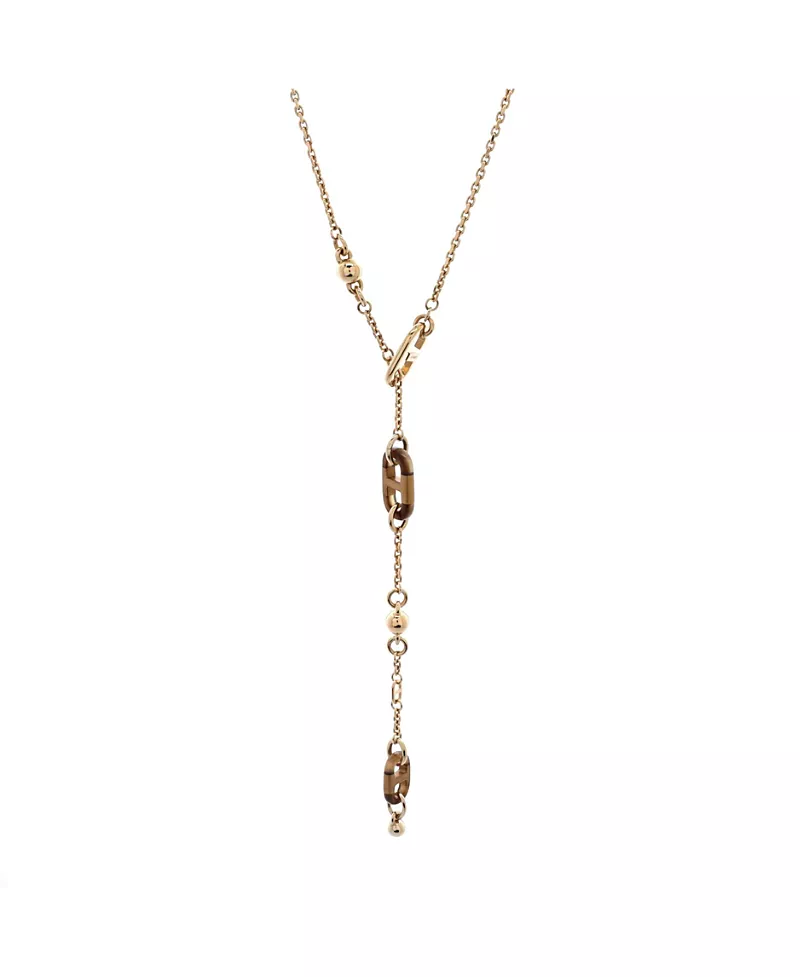 Pre-Owned HERMES Small Sur Mer Necklace Lacquered Metal with Buffalo Horn, 22