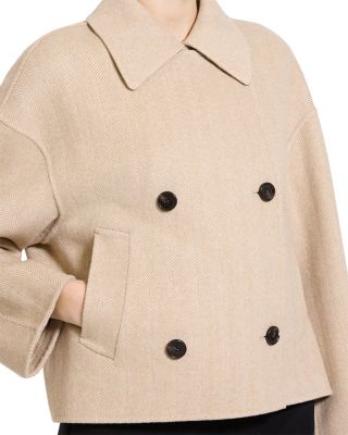 Double Breasted Wool & Cashmere Peacoat - thumbnail 4