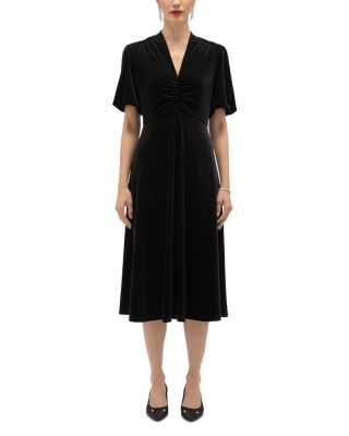 Eleanora Velvet Ruched Front Dress