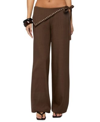  Avery Studded Foldover Straight Leg Pants