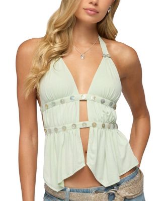 Izora Button Split Front Top