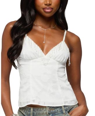 Taeyn Fringe Textured Chiffon Top