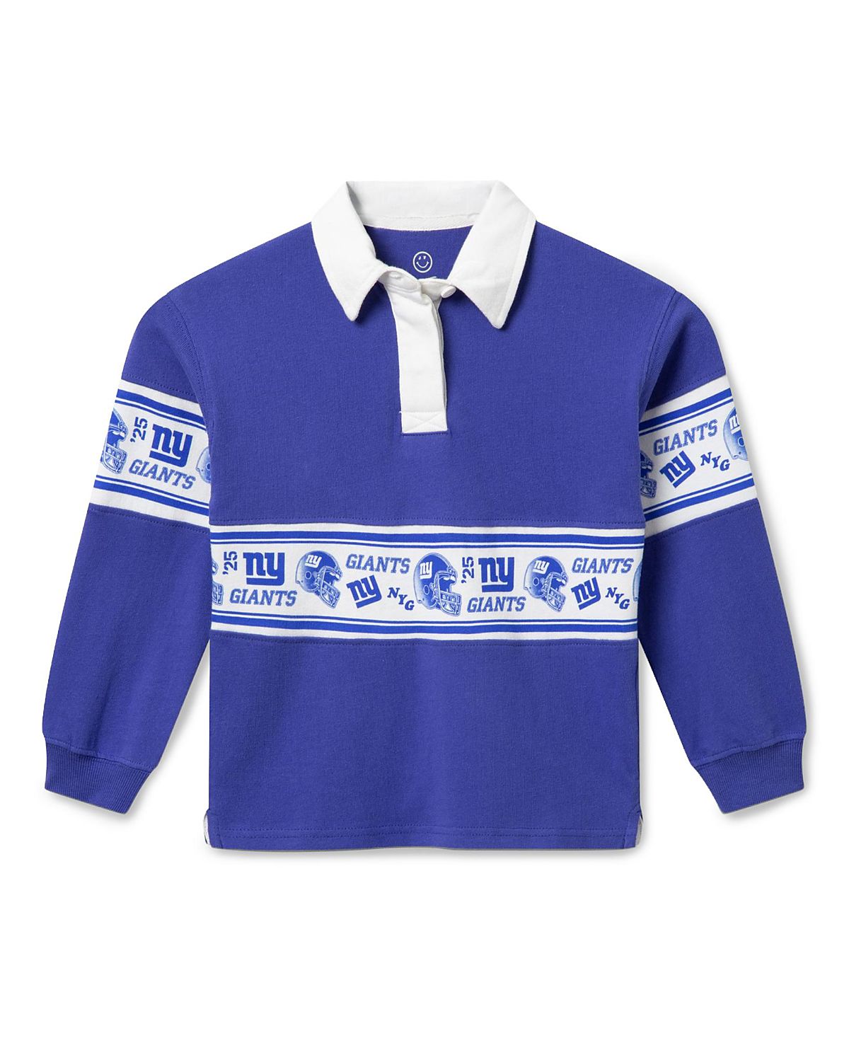 Junk Food Clothing Unisex Kids Nfl New York Giants Rugby Long Sleeve Tee - Little Kid, Big Kid