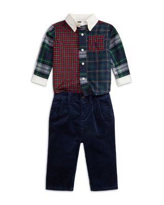 Boys' Plaid Cotton Fun Shirt & Corduroy Pants Set - Baby