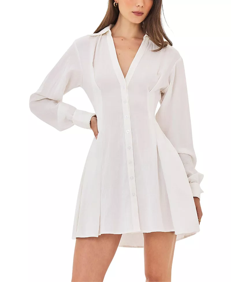 Miss Circle Nanette Lyocell Poplin Shirt Mini Dress