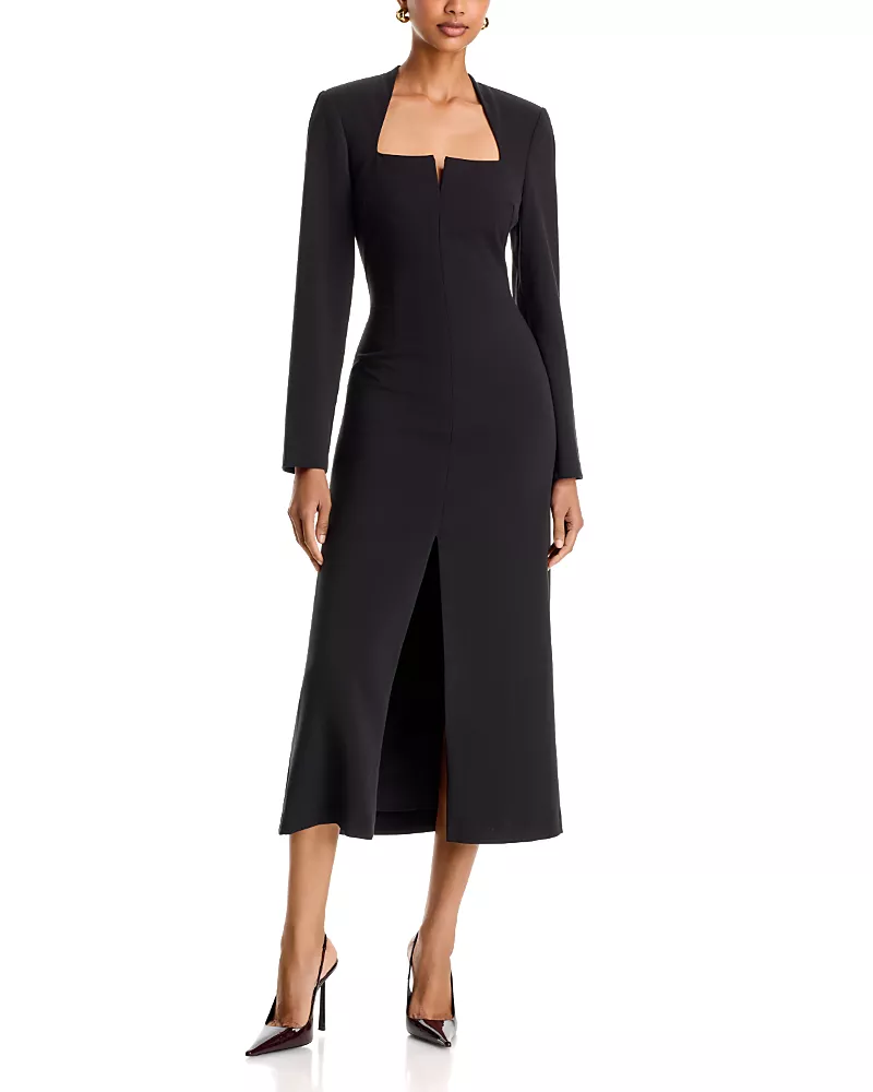 Black Halo Nymeria Long Sleeve Midi Dress