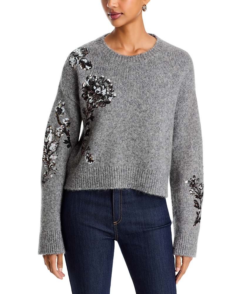 Cinq a Sept Esmerine Sequin Floral Sweater