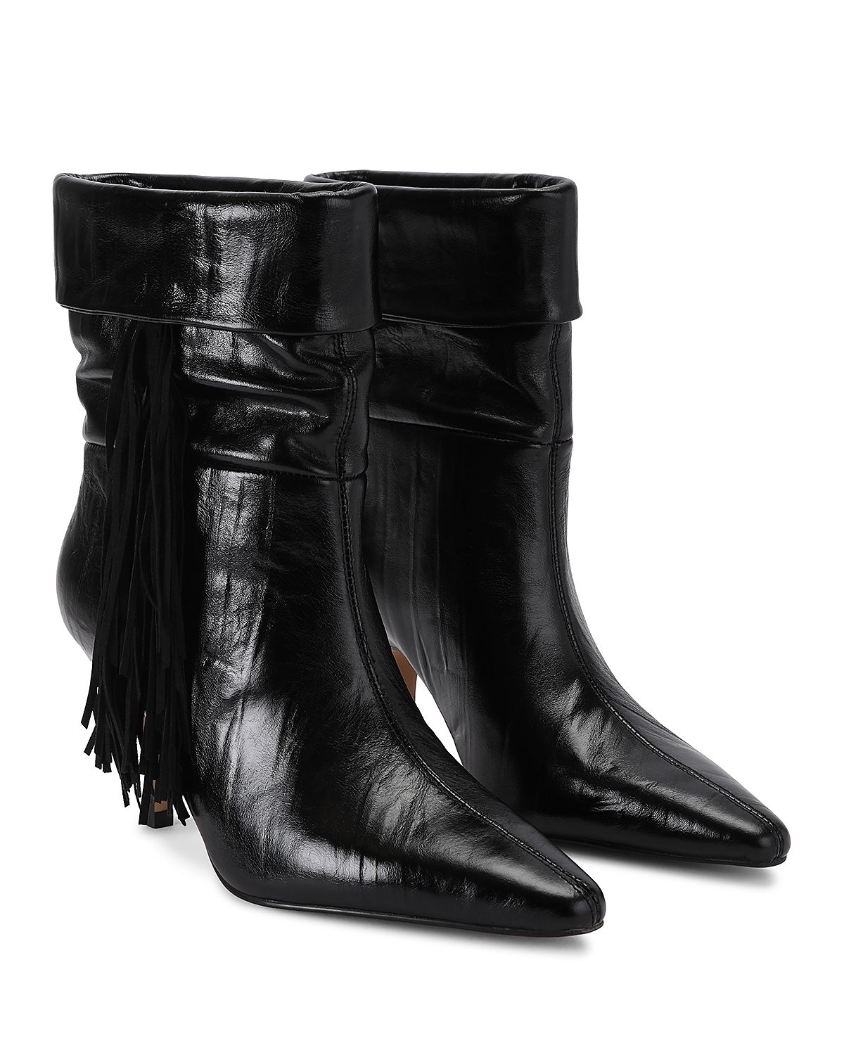 Kurt Geiger London Women's Piccadilly Slouch Fringed Leather Boots