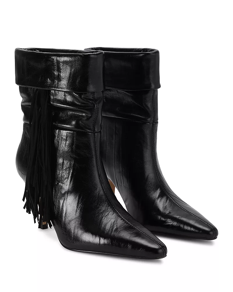 Kurt Geiger London Women's Piccadilly Slouch Fringed Leather Boots