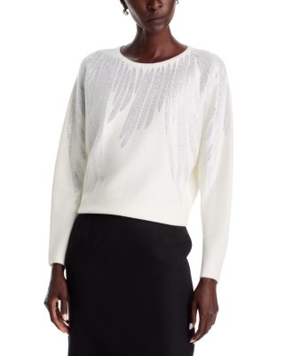 Feather Hotfix Dolman Sleeve Sweater