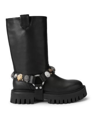 Women's Eagles Harness Leather Biker Boots