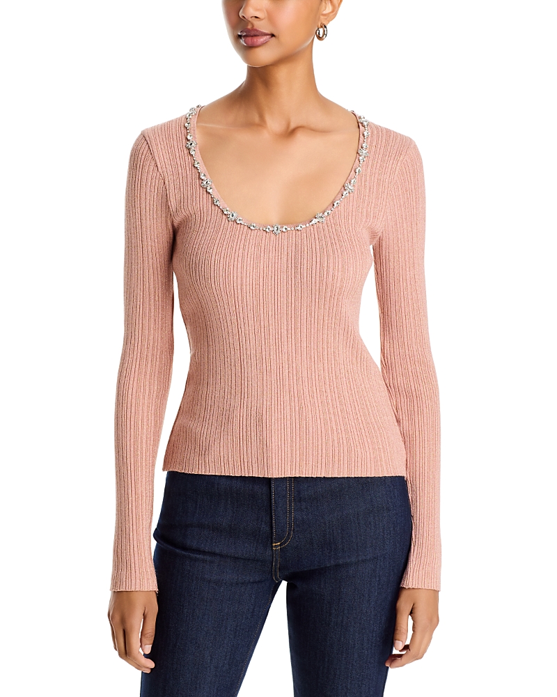 Cinq a Sept Aminta Embellished Scoop Neck Top
