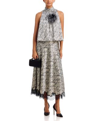 Romee Trompe L'oeil Lace Feather Top & Naretta Trompe L'oeil Lace Skirt