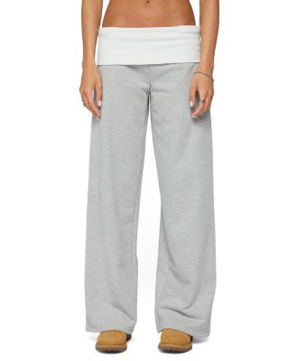  Idha Contrast Foldover Baggy Sweatpants