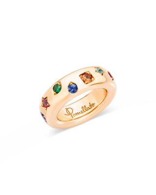 18K Rose Gold Iconica Mixed Gemstone Mixed Cut Band