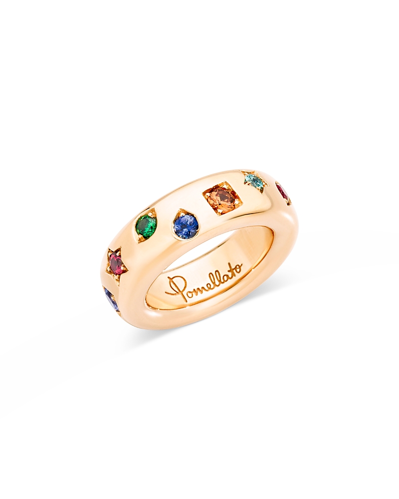 Pomellato 18K Rose Gold Iconica Mixed Gemstone Mixed Cut Band